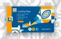 Template Landing Page with abstract geometric texture Royalty Free Stock Photo